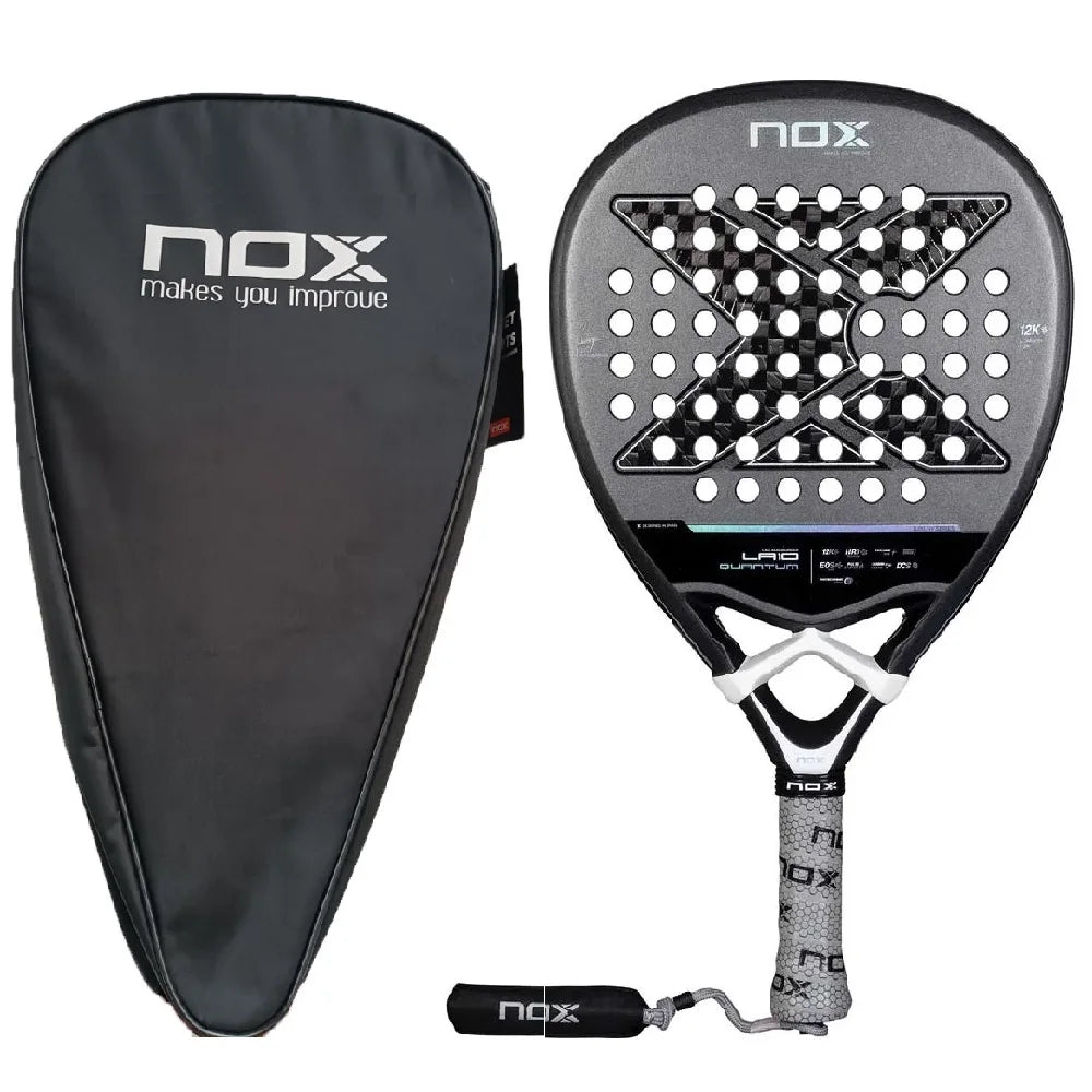 Raquette de padel professionnelle NOX AT10 3K 12K 18K en fibre de carbone composite, forme diamant, mousse laminée EVA, raquette de sport HPS