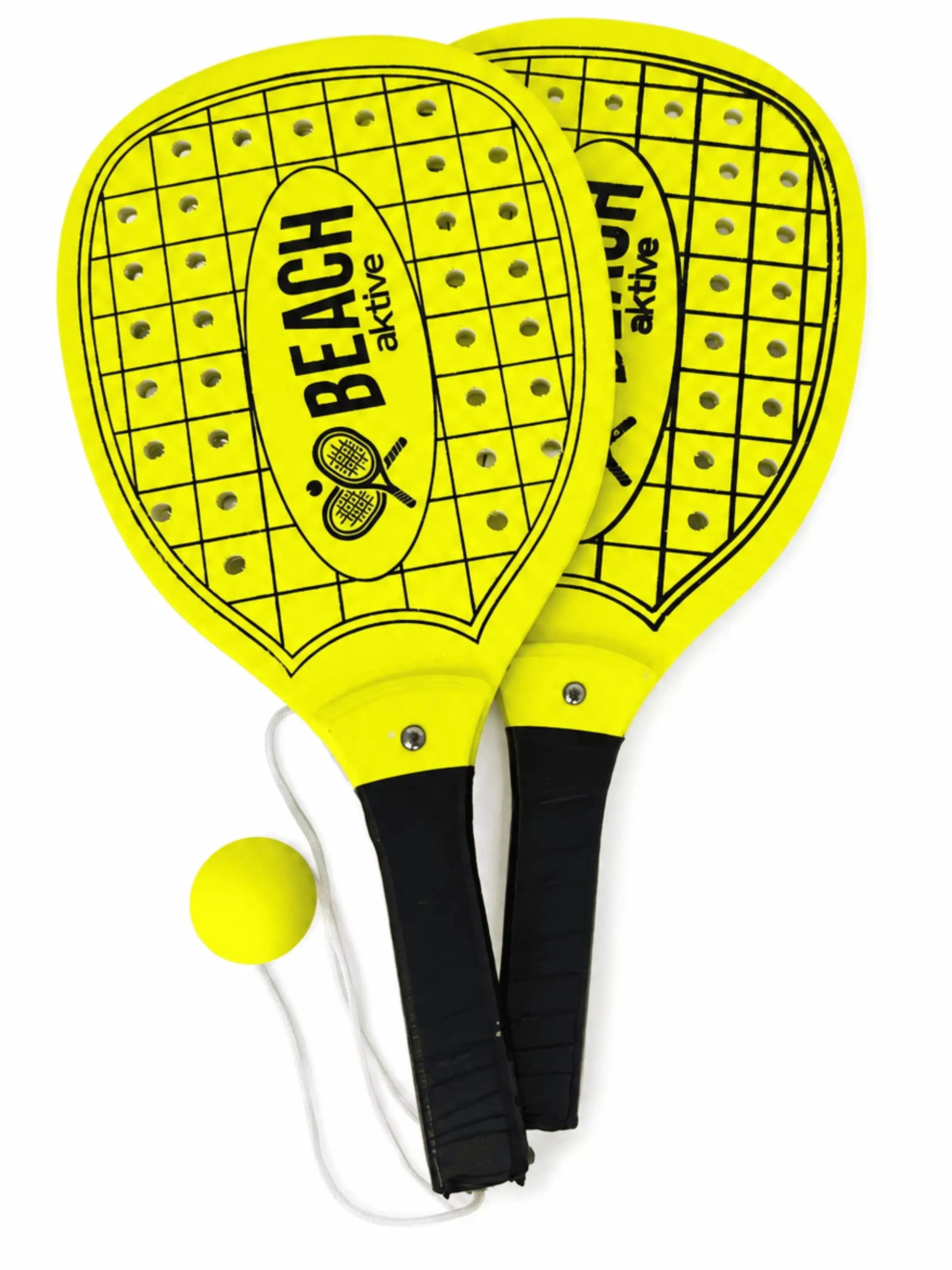 Ensemble Muntrade de 2 raquettes de plage en bois avec balle incluse | Raquettes de plage pour enfants et adultes | Ensemble de 2 raquettes de beach tennis rouges avec balle | Idéal pour jouer en plein air