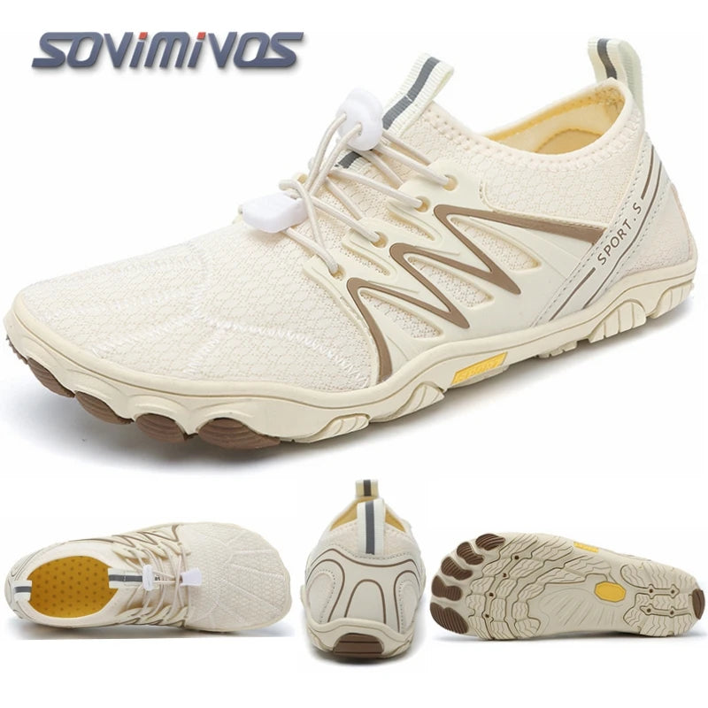 Cross-Trainer pour hommes | Chaussure pieds nus et minimaliste | Semelle zéro chute | Boîte à bout large pour femmes, chaussures de natation en amont, pantoufles de plage