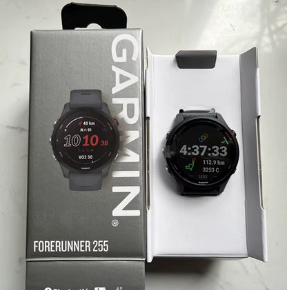 Montre Garmin Forerunner 255, montre connectée sportive Garmin, 46 mm, écran couleur 1,3'', autonomie de 14 jours, 4 Go de RAM, NFC, Bluetooth, Wifi, étanche 5 ATM