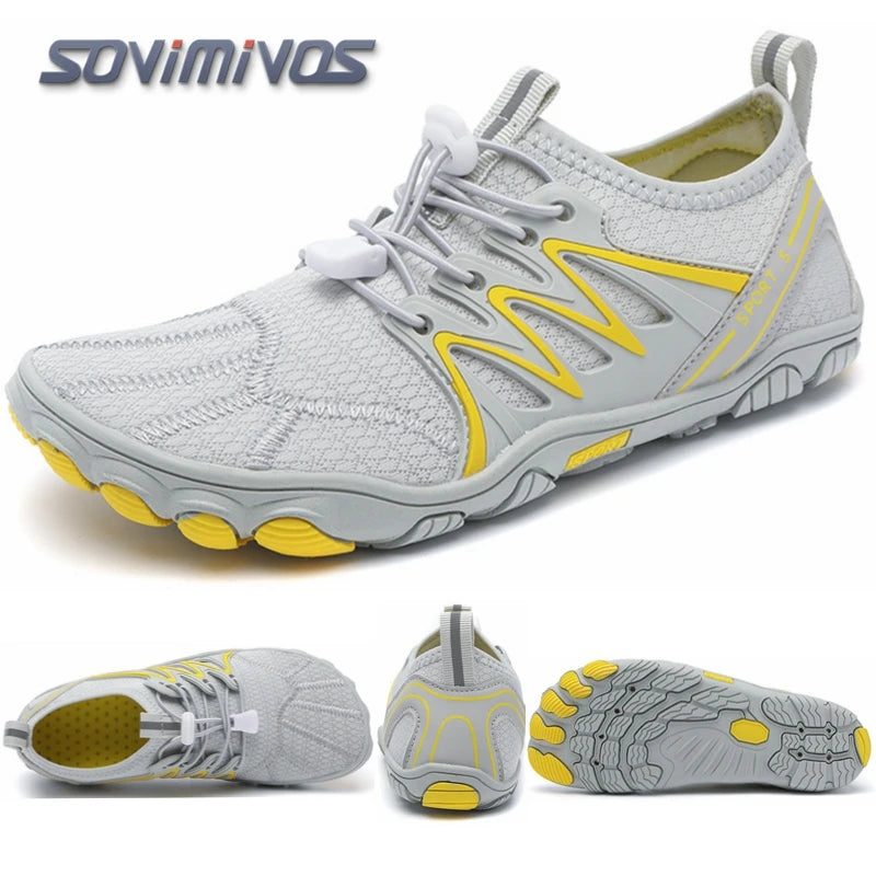 Cross-Trainer pour hommes | Chaussure pieds nus et minimaliste | Semelle zéro chute | Boîte à bout large pour femmes, chaussures de natation en amont, pantoufles de plage