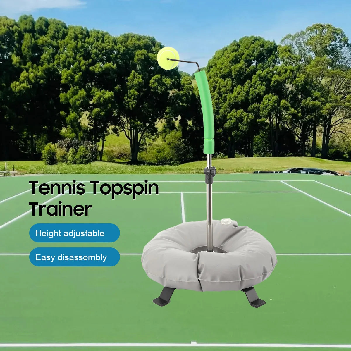 Appareil d'entraînement de tennis rotatif, lanceur de balles, outil d'entraînement du swing de raquette, outil de pratique individuelle pour débutants