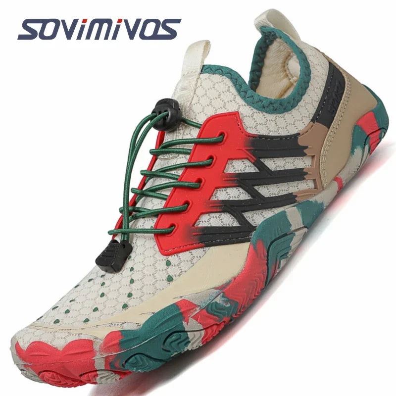 Cross-Trainer pour hommes | Chaussure pieds nus et minimaliste | Semelle zéro chute | Boîte à bout large pour femmes, chaussures de natation en amont, pantoufles de plage