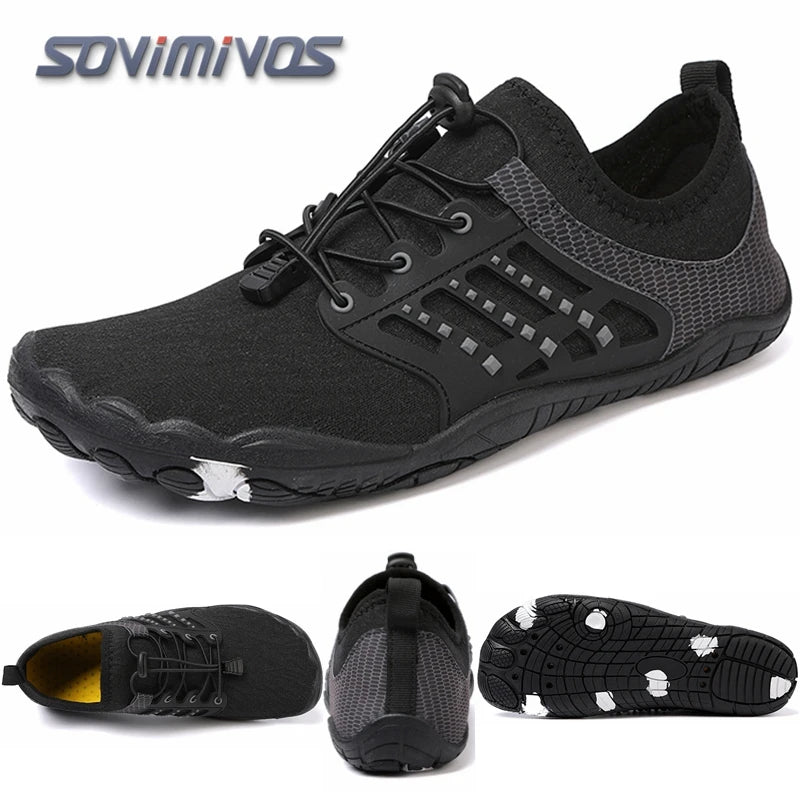 Cross-Trainer pour hommes | Chaussure pieds nus et minimaliste | Semelle zéro chute | Boîte à bout large pour femmes, chaussures de natation en amont, pantoufles de plage