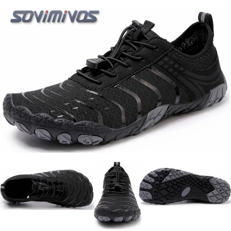 Cross-Trainer pour hommes | Chaussure pieds nus et minimaliste | Semelle zéro chute | Boîte à bout large pour femmes, chaussures de natation en amont, pantoufles de plage