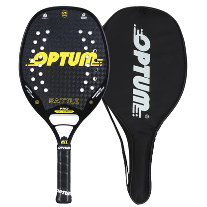 OPTUM BATTLE Raquette de tennis de plage à surface rugueuse en fibre de carbone 12K avec sac de couverture