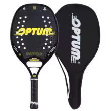 OPTUM BATTLE Raquette de tennis de plage à surface rugueuse en fibre de carbone 12K avec sac de couverture