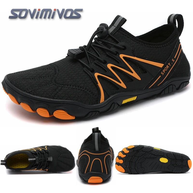 Cross-Trainer pour hommes | Chaussure pieds nus et minimaliste | Semelle zéro chute | Boîte à bout large pour femmes, chaussures de natation en amont, pantoufles de plage
