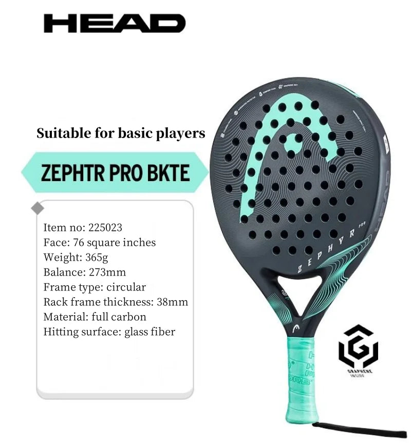 Raquette de Tennis à plaque frontale en Fiber de carbone, grain 360, pratique, noyau en mousse, légère, série ZEPHYR