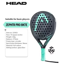 Raquette de Tennis à plaque frontale en Fiber de carbone, grain 360, pratique, noyau en mousse, légère, série ZEPHYR