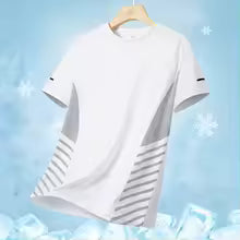 T-shirt de course à manches courtes pour hommes, haut fin en soie glacée, impression réfléchissante, séchage rapide, respirant, Fitness, sport, 5XL