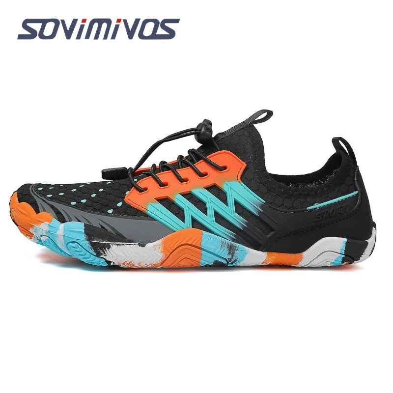 Cross-Trainer pour hommes | Chaussure pieds nus et minimaliste | Semelle zéro chute | Boîte à bout large pour femmes, chaussures de natation en amont, pantoufles de plage