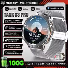 2025 nouveau 1000mAh grande capacité batterie montre intelligente hommes adultes GPS chemin boussole altimètre 1.73 pouces grand écran IP68 montre intelligente