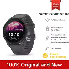 Montre Garmin Forerunner 255, montre connectée sportive Garmin, 46 mm, écran couleur 1,3'', autonomie de 14 jours, 4 Go de RAM, NFC, Bluetooth, Wifi, étanche 5 ATM