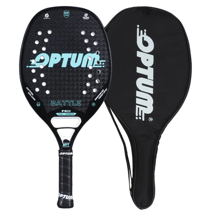 OPTUM BATTLE Raquette de tennis de plage à surface rugueuse en fibre de carbone 12K avec sac de couverture