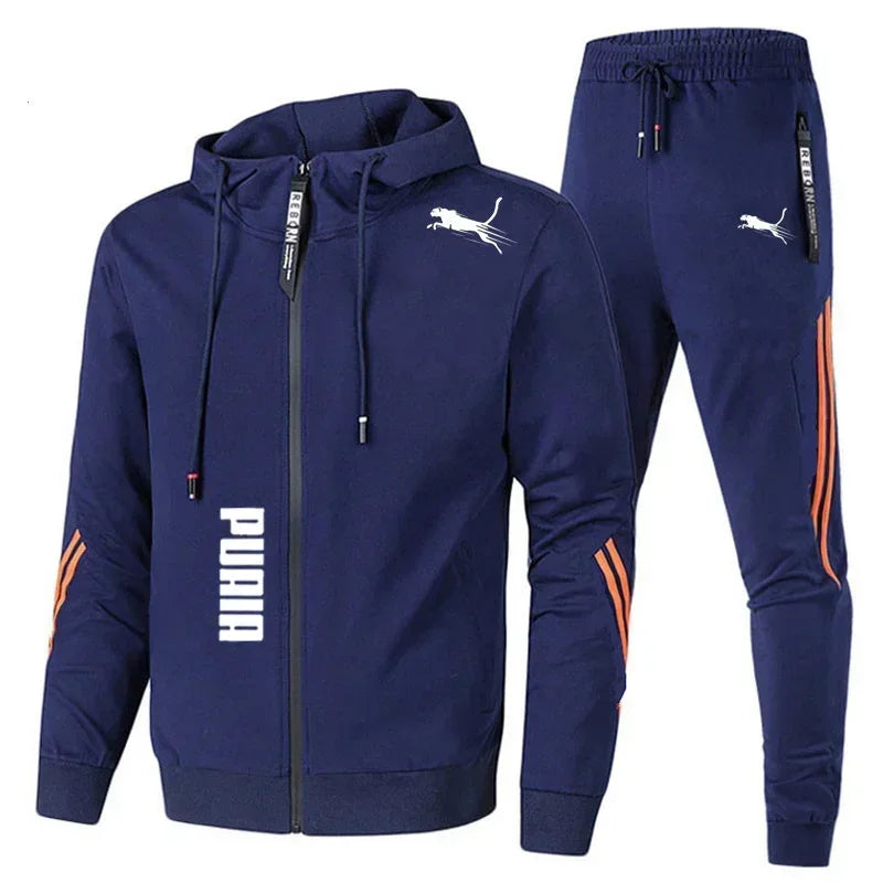 Ensemble de survêtement homme printemps-automne 2026 – Hoodie à manches longues et jogging 2 pièces – Tenue décontractée de sport et de course