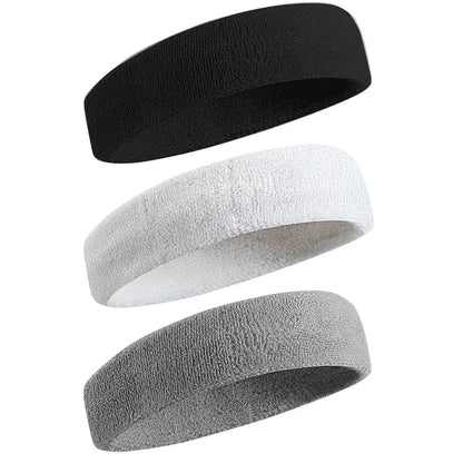 3 bandeaux de sport résistants à la transpiration pour hommes et femmes – bandeau anti-humidité pour le tennis, le basket-ball, la course à pied, la salle de sport, l'entraînement