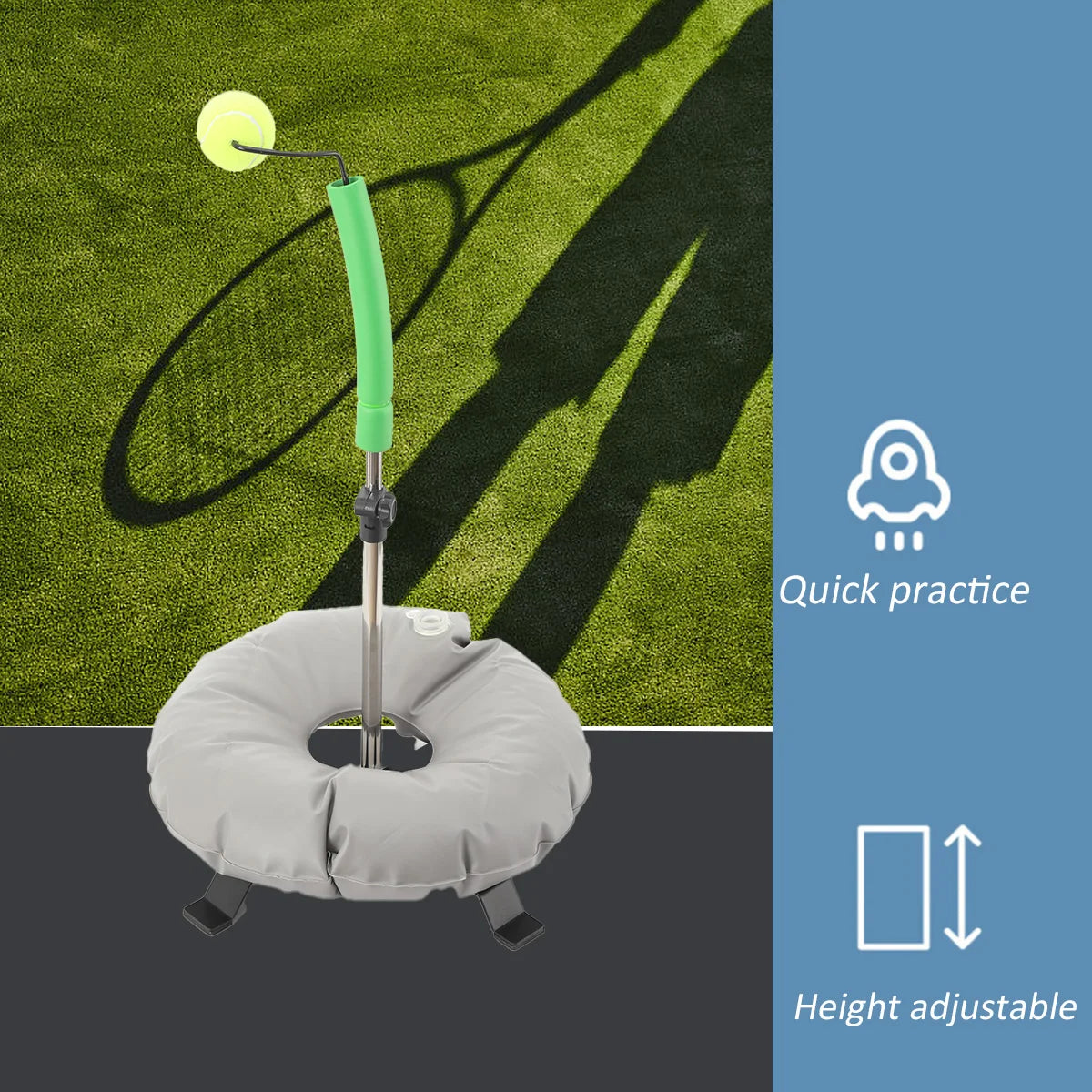 Appareil d'entraînement de tennis rotatif, lanceur de balles, outil d'entraînement du swing de raquette, outil de pratique individuelle pour débutants