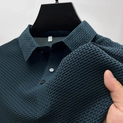 Vêtements de marque été nouveau T-shirt à manches courtes pour hommes soie glacée POLO frais et respirant affaires décontracté haut absorbant la sueur
