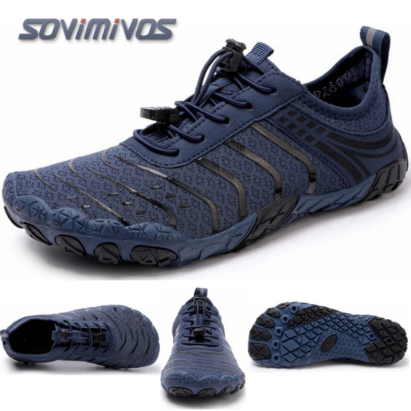 Cross-Trainer pour hommes | Chaussure pieds nus et minimaliste | Semelle zéro chute | Boîte à bout large pour femmes, chaussures de natation en amont, pantoufles de plage