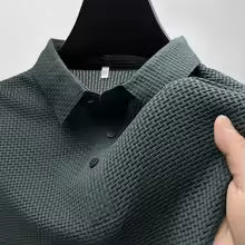 Vêtements de marque été nouveau T-shirt à manches courtes pour hommes soie glacée POLO frais et respirant affaires décontracté haut absorbant la sueur