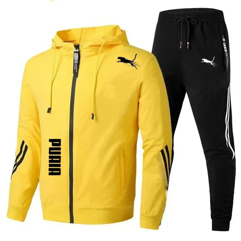 Ensemble de survêtement homme printemps-automne 2026 – Hoodie à manches longues et jogging 2 pièces – Tenue décontractée de sport et de course