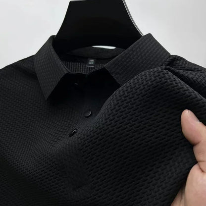 Vêtements de marque été nouveau T-shirt à manches courtes pour hommes soie glacée POLO frais et respirant affaires décontracté haut absorbant la sueur