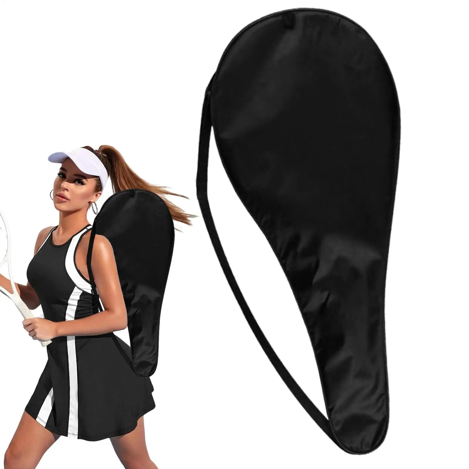 Housse de protection Oxford noire pour raquettes de padel et de tennis, en fibre de carbone souple et EVA, unisexe, pour la maison et la salle de sport