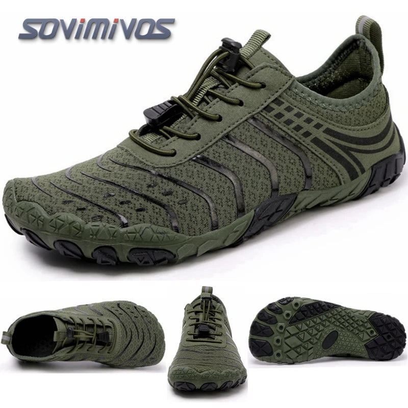 Cross-Trainer pour hommes | Chaussure pieds nus et minimaliste | Semelle zéro chute | Boîte à bout large pour femmes, chaussures de natation en amont, pantoufles de plage