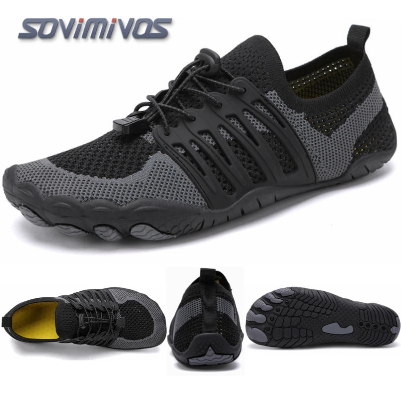 Cross-Trainer pour hommes | Chaussure pieds nus et minimaliste | Semelle zéro chute | Boîte à bout large pour femmes, chaussures de natation en amont, pantoufles de plage