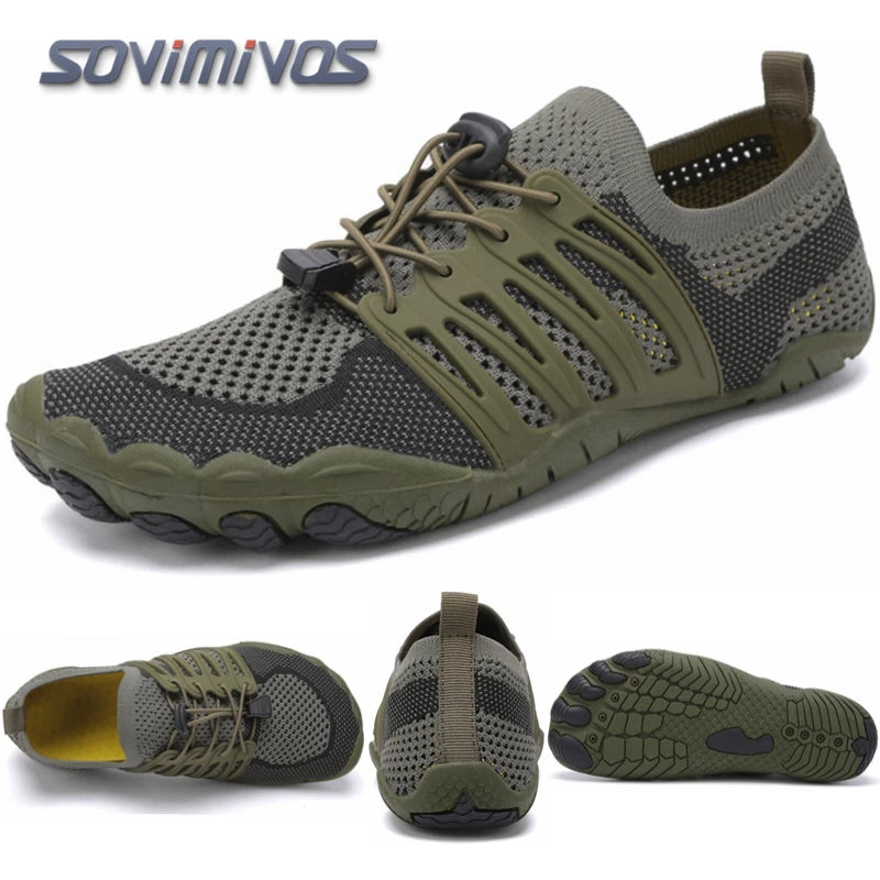 Cross-Trainer pour hommes | Chaussure pieds nus et minimaliste | Semelle zéro chute | Boîte à bout large pour femmes, chaussures de natation en amont, pantoufles de plage