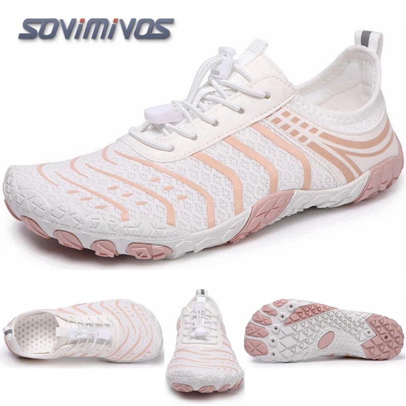 Cross-Trainer pour hommes | Chaussure pieds nus et minimaliste | Semelle zéro chute | Boîte à bout large pour femmes, chaussures de natation en amont, pantoufles de plage