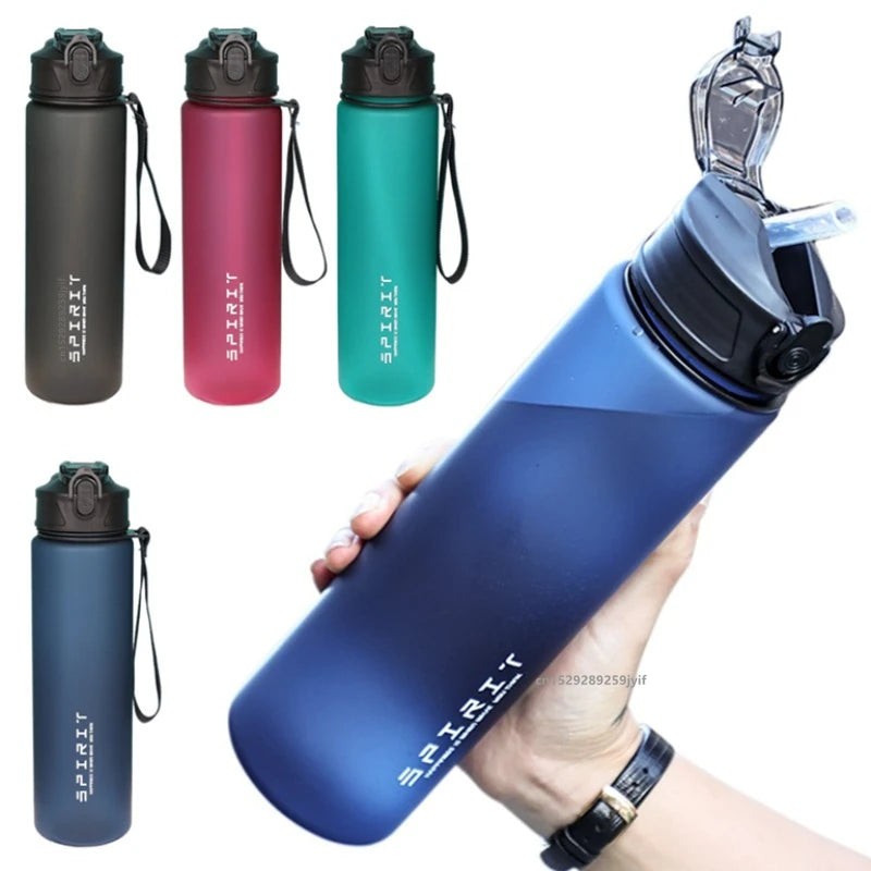 Bouteille d'eau de 750ml avec marqueur de temps de paille, pichet d'eau étanche en plastique de grande capacité pour salle de sport, voyage, Sports de plein air