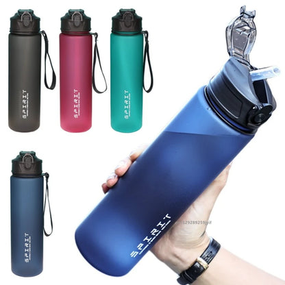 Bouteille d'eau de 750ml avec marqueur de temps de paille, pichet d'eau étanche en plastique de grande capacité pour salle de sport, voyage, Sports de plein air