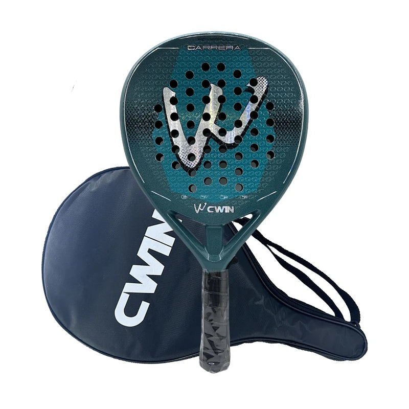 CWIN CARRERA raquette de pagaie adulte professionnel en Fiber de carbone souple EVA visage raquette de Tennis avec housse de sac de pagaie 2025