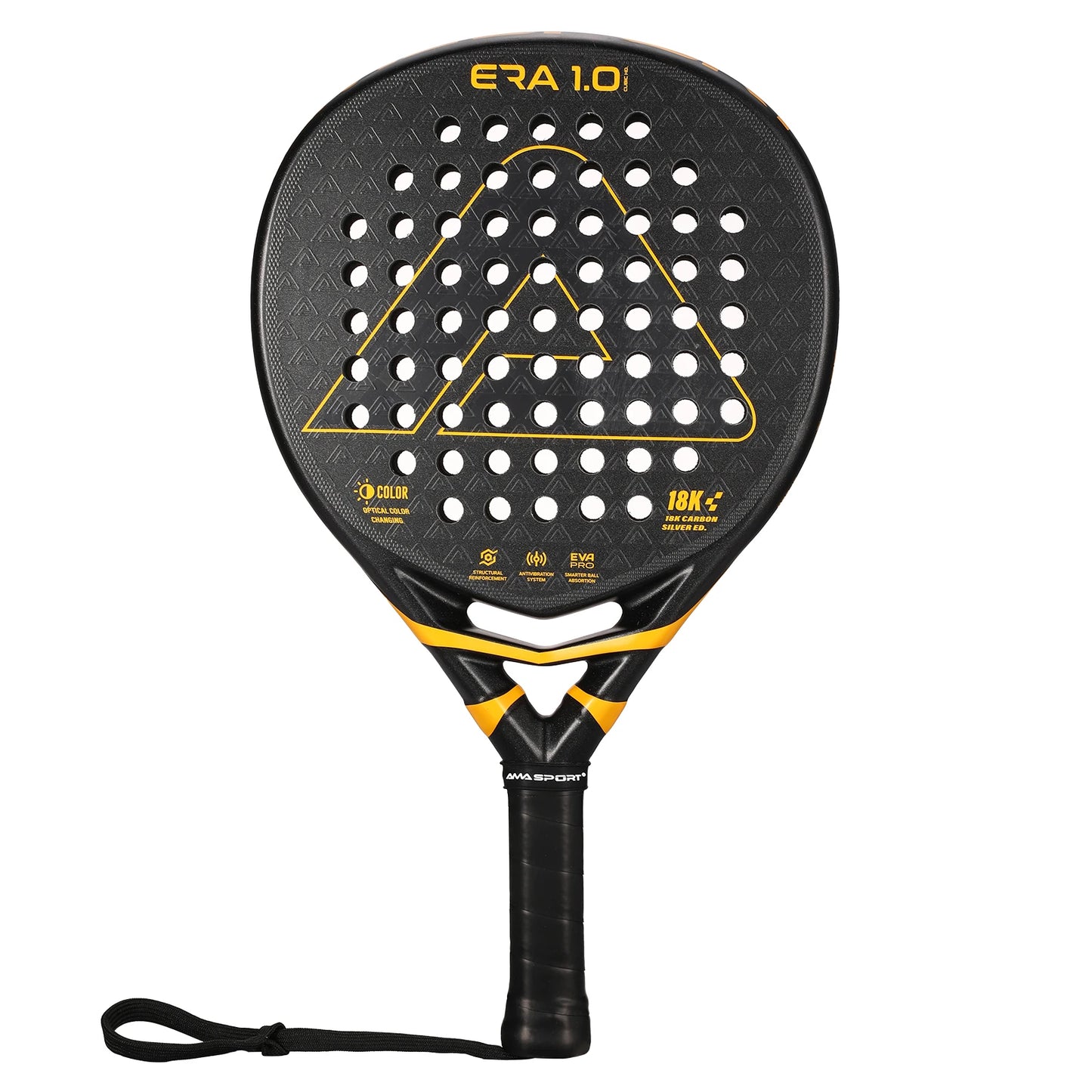 AMASPORT – raquette de Padel en argent carbone 18K, avec Surface texturée 3D, technologie Smartstrap pour Spin, Pala de Padel avancé