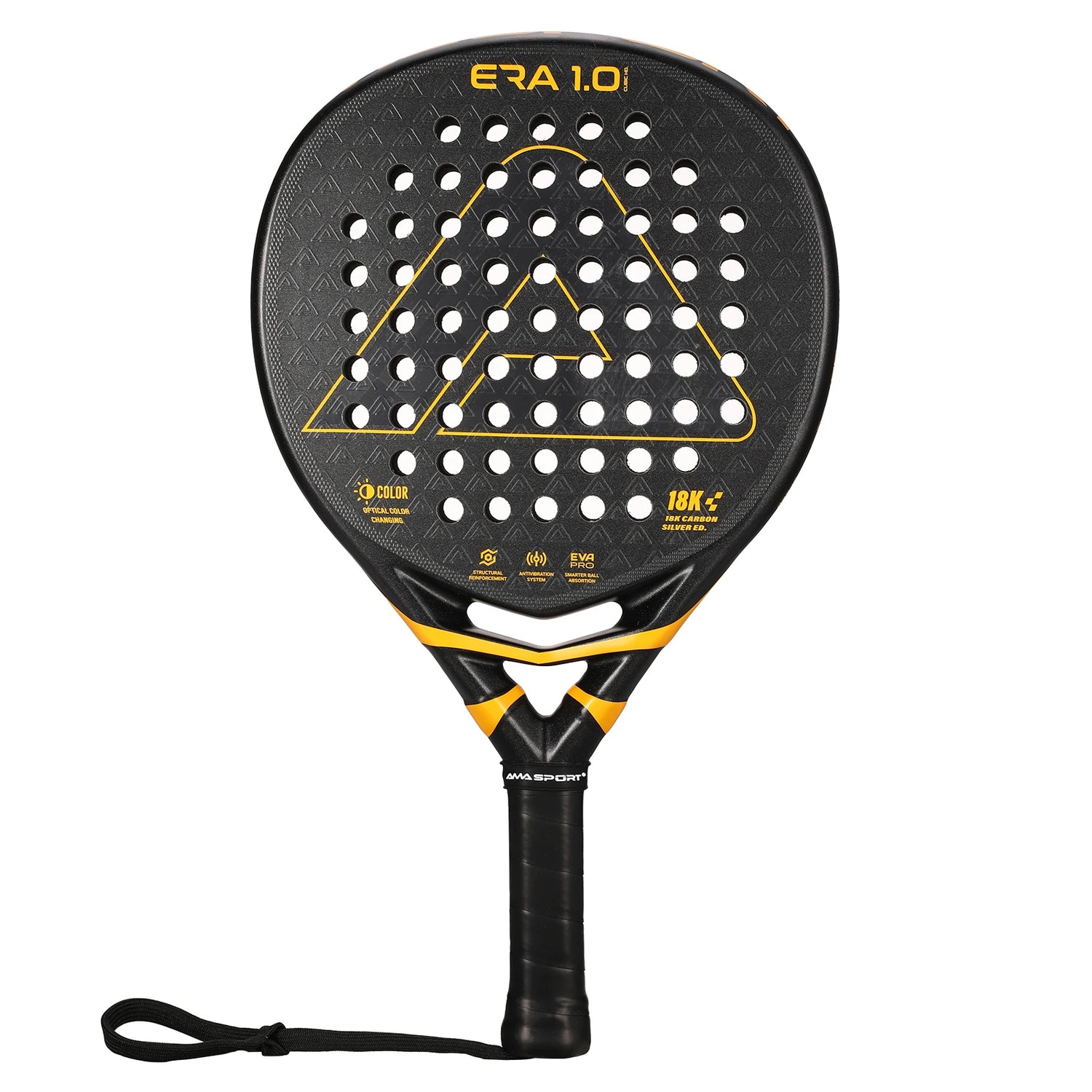 AMASPORT – raquette de Padel en argent carbone 18K, avec Surface texturée 3D, technologie Smartstrap pour Spin, Pala de Padel avancé