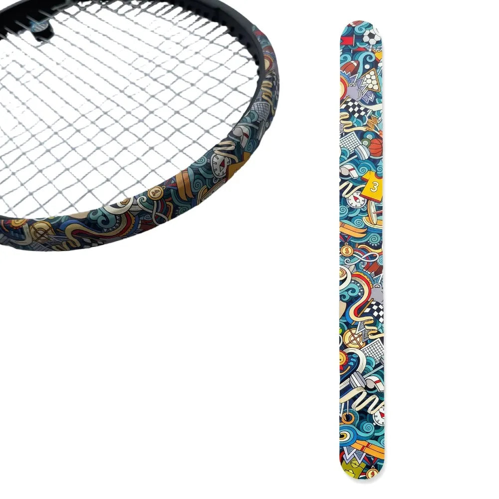 Autocollant de bord de raquette de tennis en PU, haute élasticité, anti-friction, bande de protection pour cadre de raquette de tennis, haute adhérence, durable